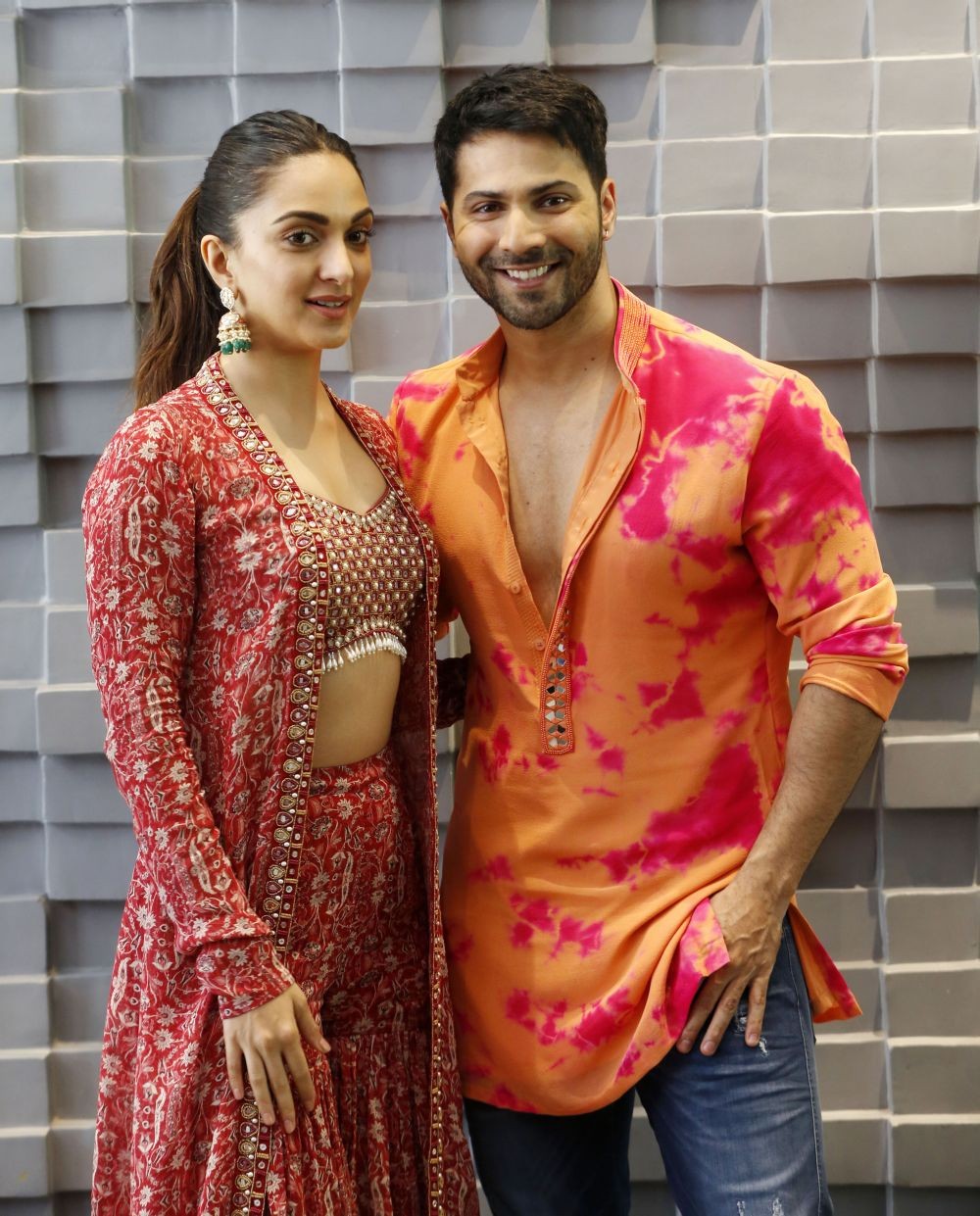 Ahmedabad: Bollywood actors Varun Dhawan and Kiara Advani pose for photographs during a promotional event for their upcoming film ‘JugJugg Jeeyo’, in Ahmedabad, Friday, June 17, 2022. (PTI Photo)